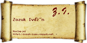Zozuk Iván névjegykártya
